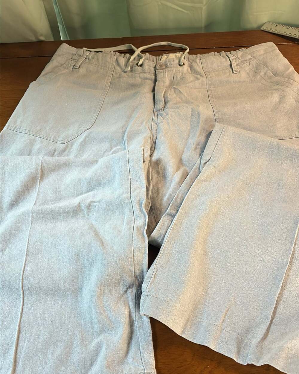 Just Living Linen Rayon Wide Leg Casual Pants Large